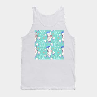 Cute Cat Seamless Patterns Tank Top